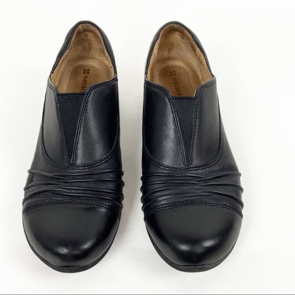 Naturalizer Jolton Black Leather Loafer Slip-on Low Heel Wedge Sz 7 - Picture 2 of 16